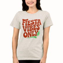 フィエスタ・バイブス・オンリー レトロ タイポグラフィー Tシャツ