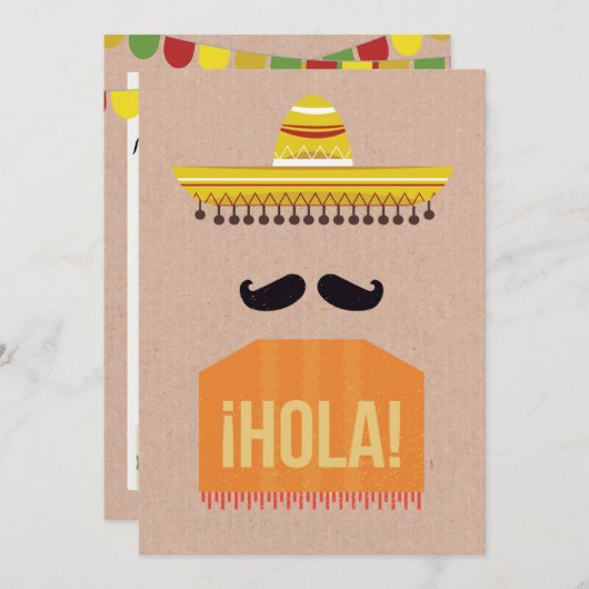 フィエスタ·バースデー·パーティーの招待 招待状 (正面/裏面)