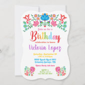 フィエスタ バースデー パーティー フォルカート フラワー 招待状 (正面)