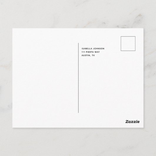 フィエスタ ファースト バースデー 感謝カード ポストカード (裏面)