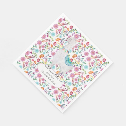 フィエスタ フォークアート フラワーラマ ウェディング オーダーメイド スタンダードランチョンナプキン (角)