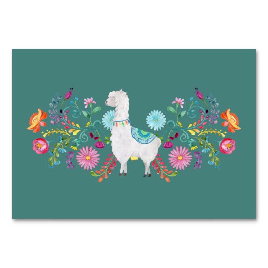 フィエスタ フォークアート フローラル ラマ ウェディング カスタマイズ可能 テーブルナンバー (裏面)