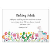 フィエスタ フォークアート フローラル ラマ ウェディング カスタマイズ可能 テーブルナンバー (正面)