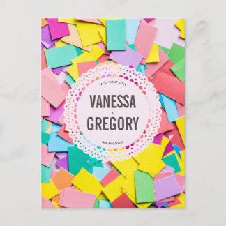 "フィエスタ" – フラット婚約パーティ招待状 ポストカード