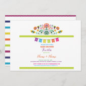 フィエスタ ベイビー シャワー メキシカン フラワー メキシコ ご招待 招待状 (正面/裏面)