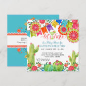 フィエスタ マルガリータ サボテン ベイビー ボーイ シャワーバナー アート 招待状 (正面/裏面)