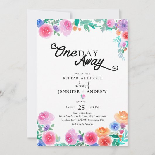 フィエスタ | メキシカンフラワー | リハーサルディナー 招待状 (正面)