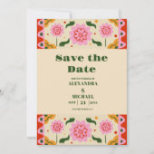 フィエスタ メキシカン カラフル フローラル セーブザデート (正面)