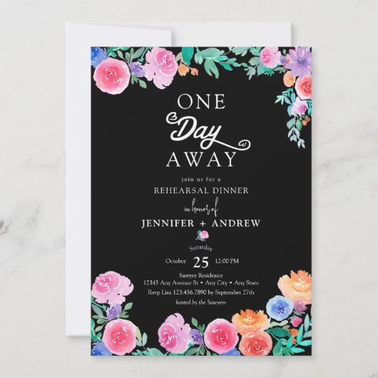 フィエスタ |メキシコの花 |リハーサルディナー 招待状 (正面)