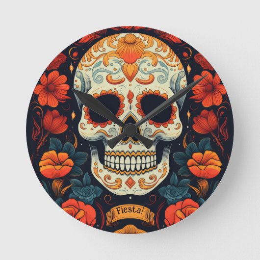 フィエスタ！メキシコパーティー ラウンド壁時計 (正面)