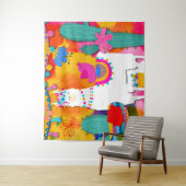 フィエスタ ラマ カラフル バースデー パーティー 背景 タペストリー (インサイチュ)