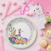 フィエスタ ラマ  サボテン 花 ペーパープレート (パーティー)