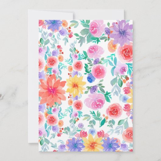 フィエスタ |水彩ブライダルシャワーの招待 招待状 (裏面)