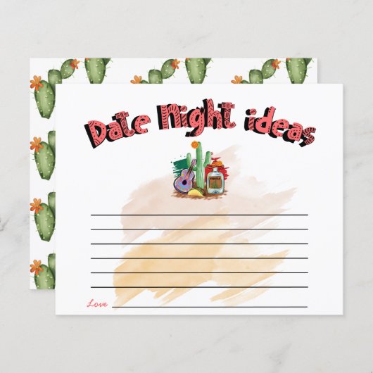 フィエスタ |水彩ブライダルシャワー |日付の夜 (正面/裏面)