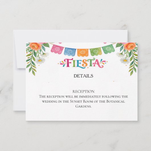 フィエスタ 結婚式 RSVP カード (正面)