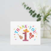 フィエスタ 1歳の誕生日 かわいい メキシカン 感謝カード (スタンド正面)