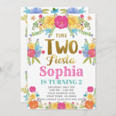 フィエスタ 2歳の誕生日おめでとう 招待状 (正面/裏面)