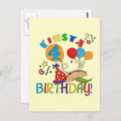 フィエスタ 4歳の誕生日Tシャツとギフト ポストカード (正面/裏面)