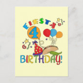 フィエスタ 4歳の誕生日Tシャツとギフト ポストカード (正面)