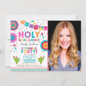 フィエスタ 40歳の誕生日招待状 ホーリーグアカモーレ 40 招待状 (正面)