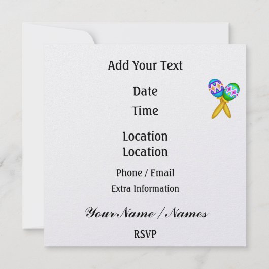 フィエスタ – Cinco de Mayo - SRF 招待状 (裏面)