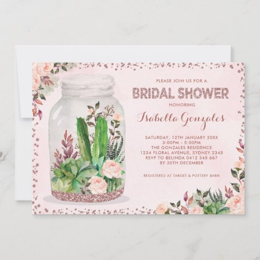 フィエスフェミニンタブライダルシャワーフローラテラリウム 招待状 (正面)