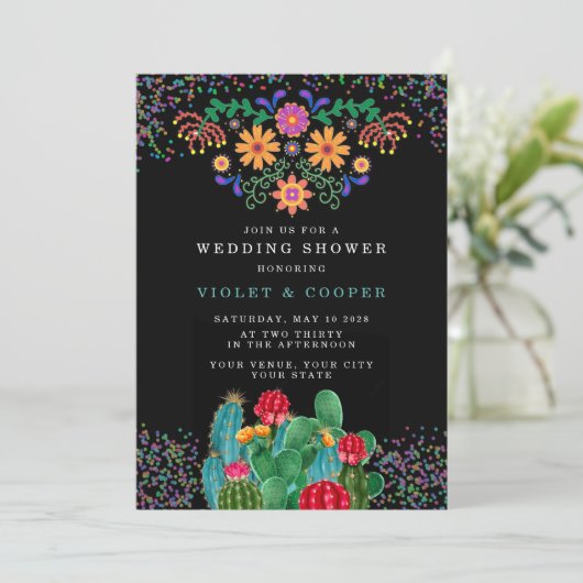 フィエスモダンタとサボスカラフルウェディングシャワーI 招待状 (スタンド正面)