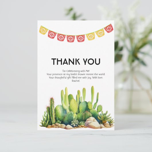 フィエスモダンタテーマサボスブライダルシャワー サンキューカード (スタンド正面)