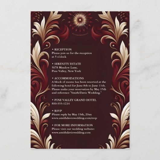 フィエス素朴タフローラスペインの結婚バラ エンクロージャーカード (正面)