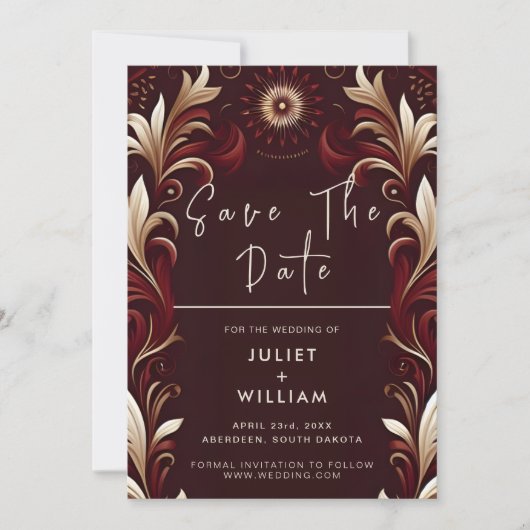 フィエス素朴タフローラスペインの結婚バラ セーブザデート (正面)