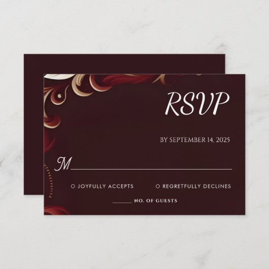 フィエス素朴タフローラスペインの結婚バラ 出欠カード (正面/裏面)