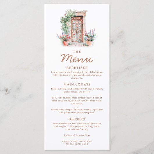 フィエス素朴タ結婚のカード メニュー (正面)