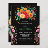 フィエス鮮やかタフローラブケ結婚スお祝い 招待状 (正面/裏面)