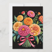 フィエス鮮やかタ結婚のブーケブライダルシャワー 招待状 (裏面)