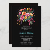 フィエス鮮やかタ結婚のブーケ婚約パーティ 招待状 (正面/裏面)