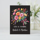 フィエス鮮やかタ結婚のブーケ結婚ス サンキューカード (スタンド正面)