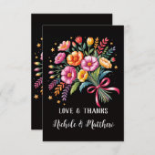 フィエス鮮やかタ結婚のブーケ結婚ス サンキューカード (正面/裏面)