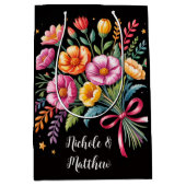 フィエス鮮やかタ結婚のブーケ結婚ス ミディアムペーパーバッグ (正面)