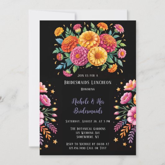 フィエス鮮やかタ結婚のブーケ花嫁付きランチ 招待状 (正面)