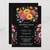 フィエス鮮やかタ結婚のブーケ花嫁付きランチ 招待状 (正面/裏面)