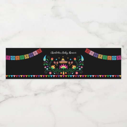 フィエス鮮やかタ赤ちゃんシャワーメキシコ誕生日パーティー ペットボトルラベル (シングルラベル)