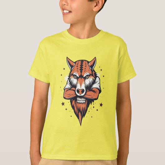フィエース・フォックス・スカル・フュージョン Tシャツ (正面)