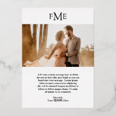 フィオはっきりしたナモノグモダンラム結婚ズ 箔招待状 (裏面)