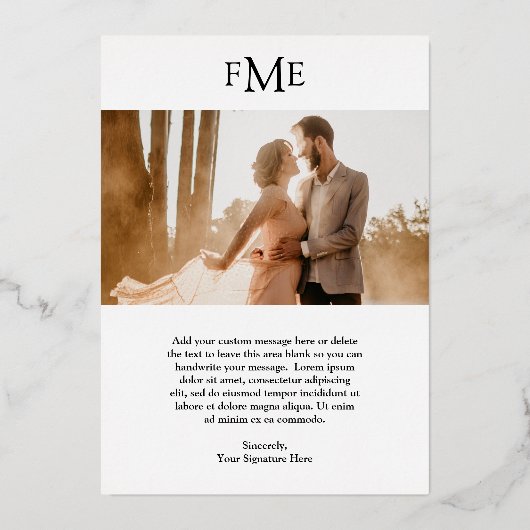 フィオはっきりしたナモノグモダンラム結婚ズ 箔招待状 (裏面)