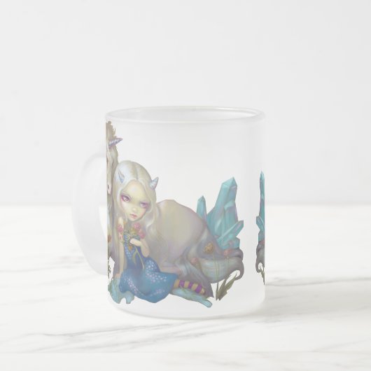 "フィオナおよびユニコーン"のマグ フロストグラスマグカップ (正面左)