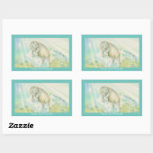 「フィオナと友人」スタンプ 長方形シール (シート)