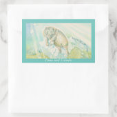 「フィオナと友人」スタンプ 長方形シール (バッグ)