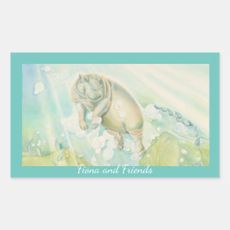 「フィオナと友人」スタンプ 長方形シール