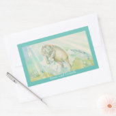 「フィオナと友人」スタンプ 長方形シール (封筒)