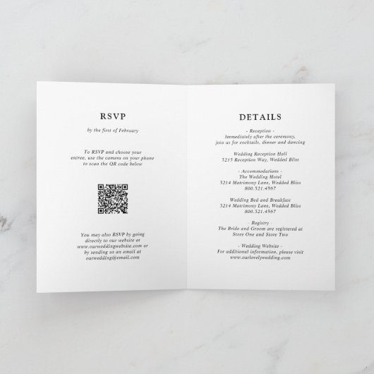 フィオナはっきりしたフォトモモダンノ結婚グラム 招待状 (内部)